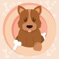 Isolated cute layered dog character Vector