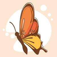 Isolated vibrant colored sketch of a detailed butterfly Vector