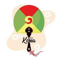 Isolated south korean hand fan Vector