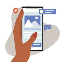 Isolated smartphone Publication in an app Concept mobile app Vector
