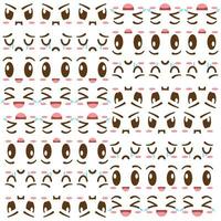 Seamless pattern background with borderless facial expressions Vector