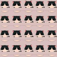 Seamless pattern background with cat emoji avatars Vector