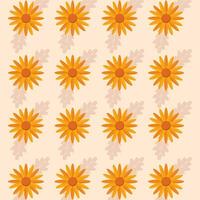 Seamless pattern background with autumn flower icons Vector