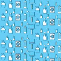 Seamless pattern background with cleaning icons Vector