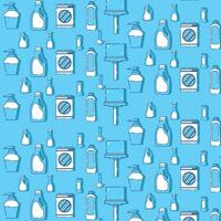 Seamless pattern background with cleaning icons Vector