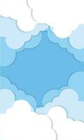 Group of layered clouds Paper art style Vector