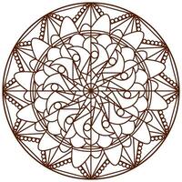 Isolated mandala pattern sketch outline style Vector