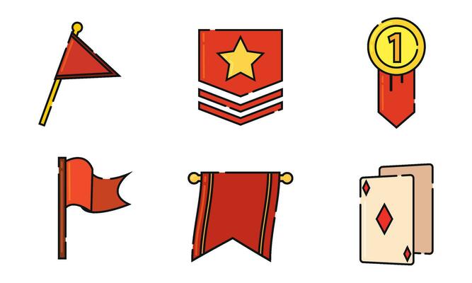 Set of colored gaming icons Vector