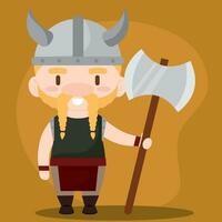 aislado linda masculino vikingo personaje vector