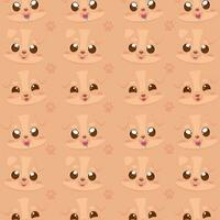 Seamless pattern background with dog emoji avatars Vector