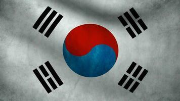 velho sul Coréia bandeira acenando video