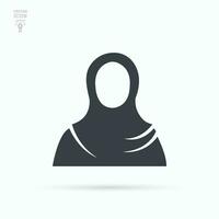 Muslim woman. Hijab woman icon. Isolated vector illustration on white background.