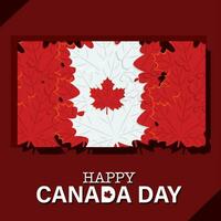 aislado bandera de Canadá hecho por arce hojas vector