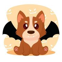 Isolated cute dog with a vampire costume Vector