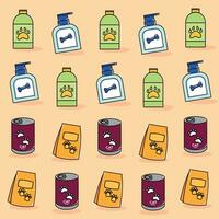 Seamless pattern background with pet object icons Vector