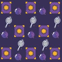 Seamless pattern background with magic icons Vector