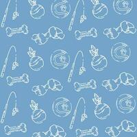 Seamless pattern background with pet object icons Vector