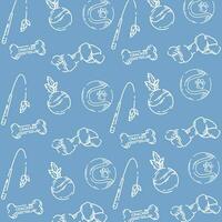 Seamless pattern background with pet object icons Vector