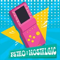 Isolated video game console Nostalgic retro background Vector