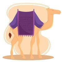 Isolated camel with carpets Egypt travel Vector
