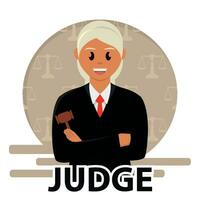 Isolated cute female judge character Profession Vector