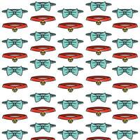 Seamless pattern background with pet object icons Vector