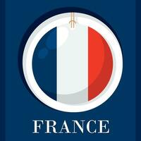 aislado de colores Insignia con el bandera de Francia vector