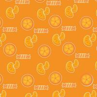 Colored seamless pattern background with orange candies Vector