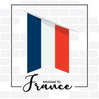 Isolated french flag hanging on a wall France concept Vector