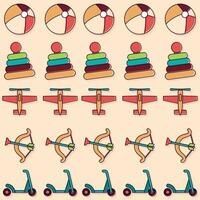 Seamless pattern background with toy icons Vector