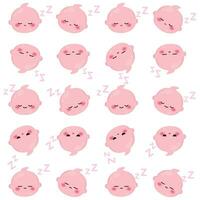 Seamless pattern background with baby emoji icons Vector