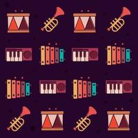 Seamless pattern background with musical instruments Vector