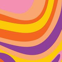 Colored 70s groovy background wallpaper Vector