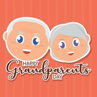 Cute grandma and grandpa couple characters Happy grandparents day Vector