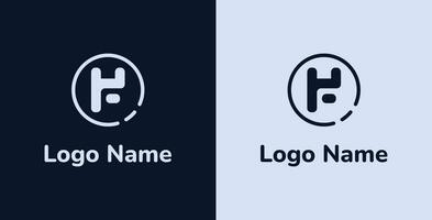 sencillo logo de letra h y F vector