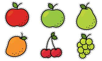 Set of colored fruit icons Vector