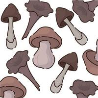 Seamless pattern background with mushroom icons Vector