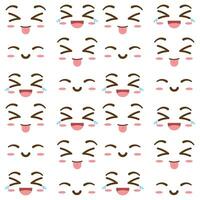 Seamless pattern background with borderless facial expressions Vector