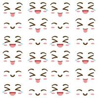 Seamless pattern background with borderless facial expressions Vector