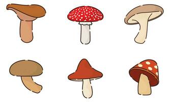 Sert of different colored mushroom icons Vector