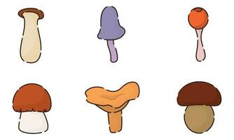 Sert of different colored mushroom icons Vector