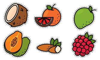 Set of colored fruit icons Vector