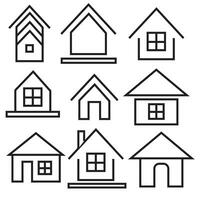 Set 1 of line icons representing house Vector Illustration. House and home simple symbols