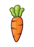 Carrot Fruit and Vegetable in Cute Doodle Cartoon Icon Vector Illustration for Kids Book