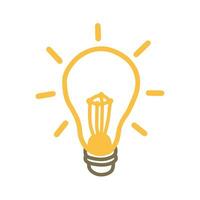 Bulb Lamp for Brain and Innovation Idea Line Icon Symbol in Vector Illustration