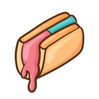 Ice cream sandwich with bread for doodle summer food illustration vector