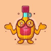 funny maple syrup bottle character mascot with confused gesture isolated cartoon in flat style design vector