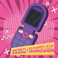 aislado Clásico Teléfono móvil nostálgico retro antecedentes vector