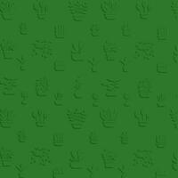 Seamless pattern background with indoor plant icons Vector