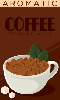 Vertical coffee quality shop poster Vector